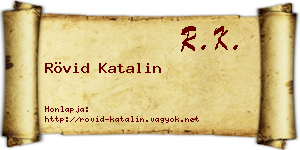 Rövid Katalin névjegykártya