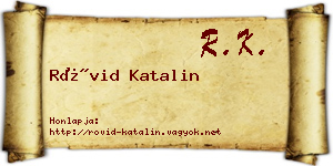 Rövid Katalin névjegykártya